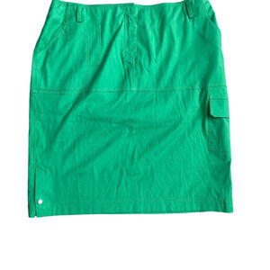 Chico’s Black Label Utility Pocket Emerald Green Midi Skirt Size Large